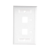 Placa de Pared de 2 Puertos, Keystone, con Espacio para Etiqueta, Color Blanco
