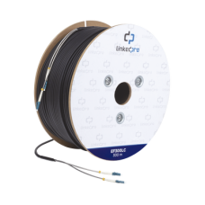 Carrete de Fibra Óptica Monomodo con Conectores LC-LC Duplex, Reforzada con Kevlar, de 300 Metros (984.25 Pies), Para Instalaciones Subterráneas por Tubería