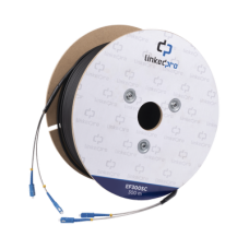 Carrete de Fibra Óptica Monomodo con Conectores SC-SC Duplex, Reforzada con Kevlar, de 300 Metros (984.25 Pies), Para Instalaciones Subterráneas por Tubería