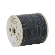 Carrete de 2 Kilómetros de Fibra Óptica Drop Plana, Interior/Exterior G.657A2 Monomodo de 1 Hilo (Unifibra), Dieléctrica, Forro Negro, Compatible con Conectores FASC, FASCUP, FASCLC