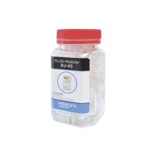 Bote con 100 Piezas de Plug Modular RJ45 Cat5e blindado, chapado de oro a 50 micras para durabilidad extrema