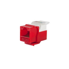 Módulo Jack Keystone Cat5e sin Herramienta (toolless) para faceplate - Color Rojo Módulo Jack Keystone Cat5e sin Herramienta (toolless) para faceplate - Color Rojo