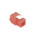 Módulo Jack Keystone Cat5e (Toolless), con Terminación en Ángulo 180 - Color Rojo, Compatible con Faceplate y Patchpanel Linkedpro