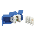 Módulo Jack Keystone Cat6A (Toolless), con Terminación en Ángulo 180 - Color Azul, Compatible con Faceplate y Patchpanel Linkedpro