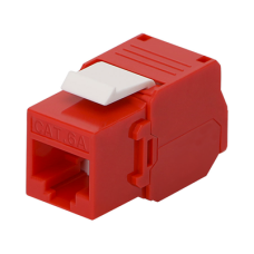 Módulo Jack Keystone Cat6A (Toolless), con Terminación en Ángulo 180 - Color Rojo, Compatible con Faceplate y Patchpanel Linkedpro Módulo Jack Keystone Cat6A (Toolless), con Terminación en Ángulo 180 - Color Rojo, Compatible con Faceplate y Patchpanel Linkedpro