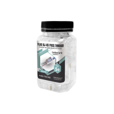 Bote con 100 Plugs Pass Through RJ45 Cat5e Blindado, Chapado de Oro a 30 Micras para Durabilidad Extrema