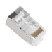 Bote con 100 Plugs Pass Through RJ45 Cat5e Blindado, Chapado de Oro a 30 Micras para Durabilidad Extrema