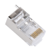 Bote con 100 Piezas de Plug Modular RJ45 Cat5e Blindado, Chapado de Oro a 30 Micras para Durabilidad Extrema con Pin de Tierra
