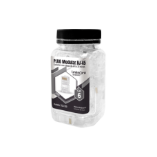 Bote con 100 Piezas de Plug Modular RJ45 Cat6 sin Blindaje, Chapado de Oro a 30 Micras para Durabilidad Extrema