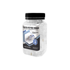 Bote con 100 Plugs Pass Through RJ45 Cat6 sin Blindaje, Chapado de Oro a 30 Micras para Durabilidad Extrema