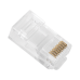 Bote con 100 Plugs Pass Through RJ45 Cat6 sin Blindaje, Chapado de Oro a 30 Micras para Durabilidad Extrema