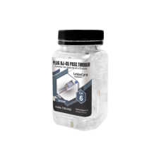 Bote con 100 Plugs Pass Through RJ45 Cat6 Blindado Chapado de Oro a 30 Micras para Durabilidad Extrema