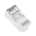 Bote con 100 Piezas de Plug Modular RJ45 Cat6 Blindado con Pin de Tierra, Chapado de Oro a 30 Micras para Durabilidad Extrema