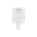 Bote con 100 Piezas de Plug Modular Tipo RJ11 de 4 Contactos Chapado de Oro a 50 Micras