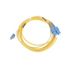 Jumper de Fibra Óptica Monomodo 9/125 LC/UPC-SC/UPC, PVC, 2.0 mm, Dúplex, Amarillo, 3 Metros (9.84 Pies)