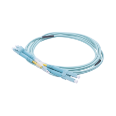 Jumper de Fibra Óptica Multimodo OM3 50/125 LC-LC OFNR (Riser), 2.0 mm, Dúplex, Aqua, 2 Metros (6.56 Pies)