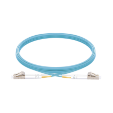 Jumper de Fibra Óptica Multimodo OM3 50/125 LC-LC OFNR (Riser), 2.0 mm, Dúplex, Aqua, 5 Metros (16.40 Pies)