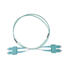 Jumper de Fibra Óptica Multimodo OM3 50/125 SC-SC OFNR (Riser), 2.0 mm, Dúplex, Aqua, 3 Metros (9.84 Pies)