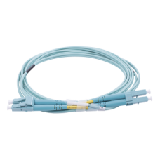 Jumper de Fibra Óptica Multimodo OM4 50/125 LC-LC OFNR (Riser), 2.0 mm, Dúplex, Aqua, 2 Metros (6.56 Pies)