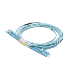 Jumper de Fibra Óptica Multimodo OM4 50/125 LC-LC OFNR (Riser), 2.0 mm, Dúplex, Aqua, 3 Metros (9.84 Pies)