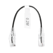 Cable de Parcheo Slim UTP Cat6 - 20 cm (7.87 Pulgadas) Negro Diámetro Reducido (28 AWG) Cable de Parcheo Slim UTP Cat6 - 20 cm (7.87 Pulgadas) Negro Diámetro Reducido (28 AWG)