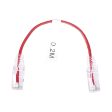 Cable de Parcheo Slim UTP Cat6 - 20 cm (7.87 Pulgadas) Rojo Diámetro Reducido (28 AWG) Cable de Parcheo Slim UTP Cat6 - 20 cm (7.87 Pulgadas) Rojo Diámetro Reducido (28 AWG)