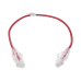 Cable de Parcheo Slim UTP Cat6 - 30 cm (11.81 Pulgadas) Rojo Diámetro Reducido (28 AWG)