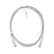Cable de Parcheo Slim UTP Cat6 - 1.5 Metros (4.92 Pies) Gris Diámetro Reducido (28 AWG) Cable de Parcheo Slim UTP Cat6 - 1.5 Metros (4.92 Pies) Gris Diámetro Reducido (28 AWG)