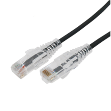 Cable de Parcheo Slim UTP Cat6A - 0.5 Metros (1.64 Pies) Negro, Diámetro Reducido (28 AWG) Cable de Parcheo Slim UTP Cat6A - 0.5 Metros (1.64 Pies) Negro, Diámetro Reducido (28 AWG)