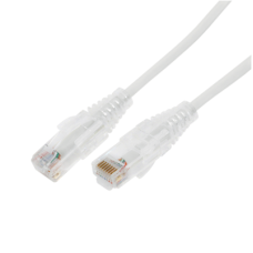 Cable de Parcheo Slim UTP Cat6A - 5 Metros (16.40 Pies) Blanco, Diámetro Reducido (28 AWG)