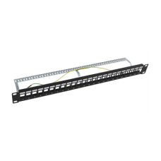 Patch Panel Modular Blindado (STP) de 24 Puertos, con Barra para Organizar Cable