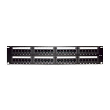 Panel de Parcheo de Impacto (110) UTP de 48 Puertos Cat5e 19 Pulgadas (48.26 cm), 2U con Barra para Organizar Cable