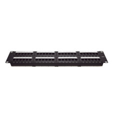 Panel de Parcheo de Impacto (110) UTP de 48 Puertos Cat6, 19 Pulgadas (48.26 cm), 2U, con Barra para Organizar Cable