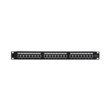 Panel de Parcheo de Impacto (110) Blindado (STP) de 24 Puertos Cat6, 19 Pulgadas