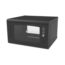 Gabinete para Montaje en Pared, con Puerta de Cristal Templado, Cuerpo Fijo, con 6 Unidades de Rack, de 19in, Fabricado en Acero