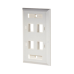 Placa de Pared de 4 Puertos, Keystone, con Espacio para Etiqueta, Color Blanco