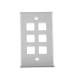 Placa de Pared de 6 Puertos, Keystone, Color Blanco