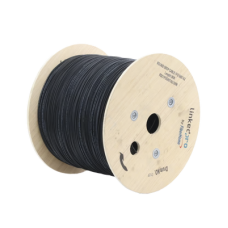 Carrete de 2 km de Fibra Óptica Aérea Tipo Drop Redonda (Figura 0) G.657A2, Monomodo, 1 Hilo, Forro de 3 mm