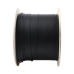 Carrete de 1 km de Fibra Óptica Aérea Mini Figura 8 G.657A2 Tipo Drop, Monomodo de 2 Hilos (Bifibra), Diseñada para Fusionarse, Color Negro, Span 80, (No Soporta Conectores Mecánicos)