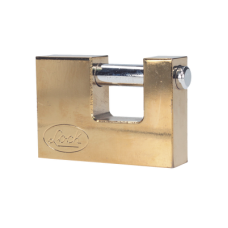 Candado de acero para Cortina Metálica / Medida 70 mm/ Acabado Latón Brillante / Nivel de Seguridad 6 / Llave Estándar.