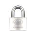 Candado de hierro alta seguridad con llave de disco/ Acabado Cromado/ Llaves Abloy/ Medida de Horquilla 38 mm.