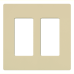 Placa de pared 2 espacios, para atenuador (dimmer), apagador ó control remoto inalámbrico LUTRON.