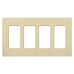 Placa de pared 4 espacios, color blanco, para atenuador (dimmer), switch ó control remoto PICO inalámbrico