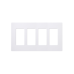 Placa de pared 4 espacios, color blanco, para atenuador (dimmer), switch ó control remoto PICO inalámbrico