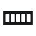Placa de pared 5 espacios, para atenuador (dimmer), switch ó control remoto PICO inalámbrico
