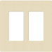 Placa de pared 2 espacios, para atenuador (dimmer), apagador ó control remoto inalámbrico LUTRON.