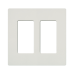 Tapa Color Blanco Satin Snow para interruptor o dimmer Lutron, 2 gang, limpio y moderno