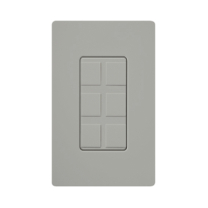 Placa de 6 puertos color gris