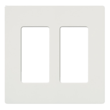 Placa de pared 2 espacios, para atenuador (dimmer), apagador ó control remoto inalámbrico LUTRON.