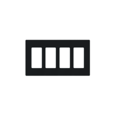 Placa de pared 4 espacio, para atenuador (dimmer), switch ó control remoto PICO inalámbrico.